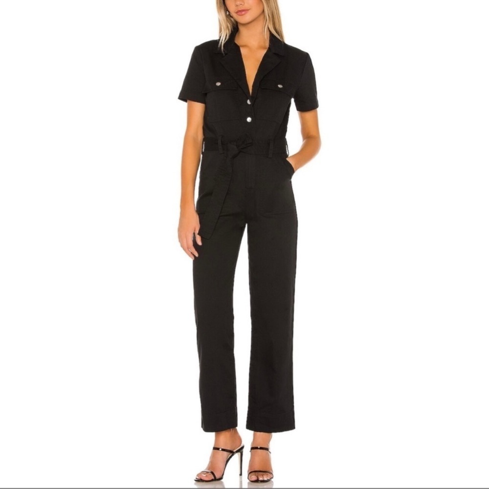 MAJORELLE Black Short-Sleeve Utility Jumpsuit